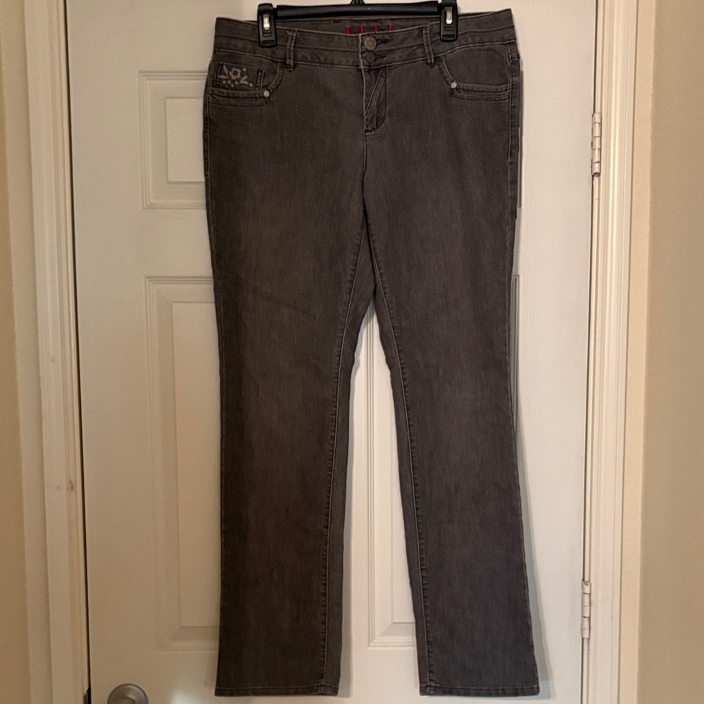 Elle Women's Charcoal Straight Leg Jeans